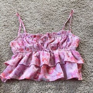 Pink Ruffled Women's Top